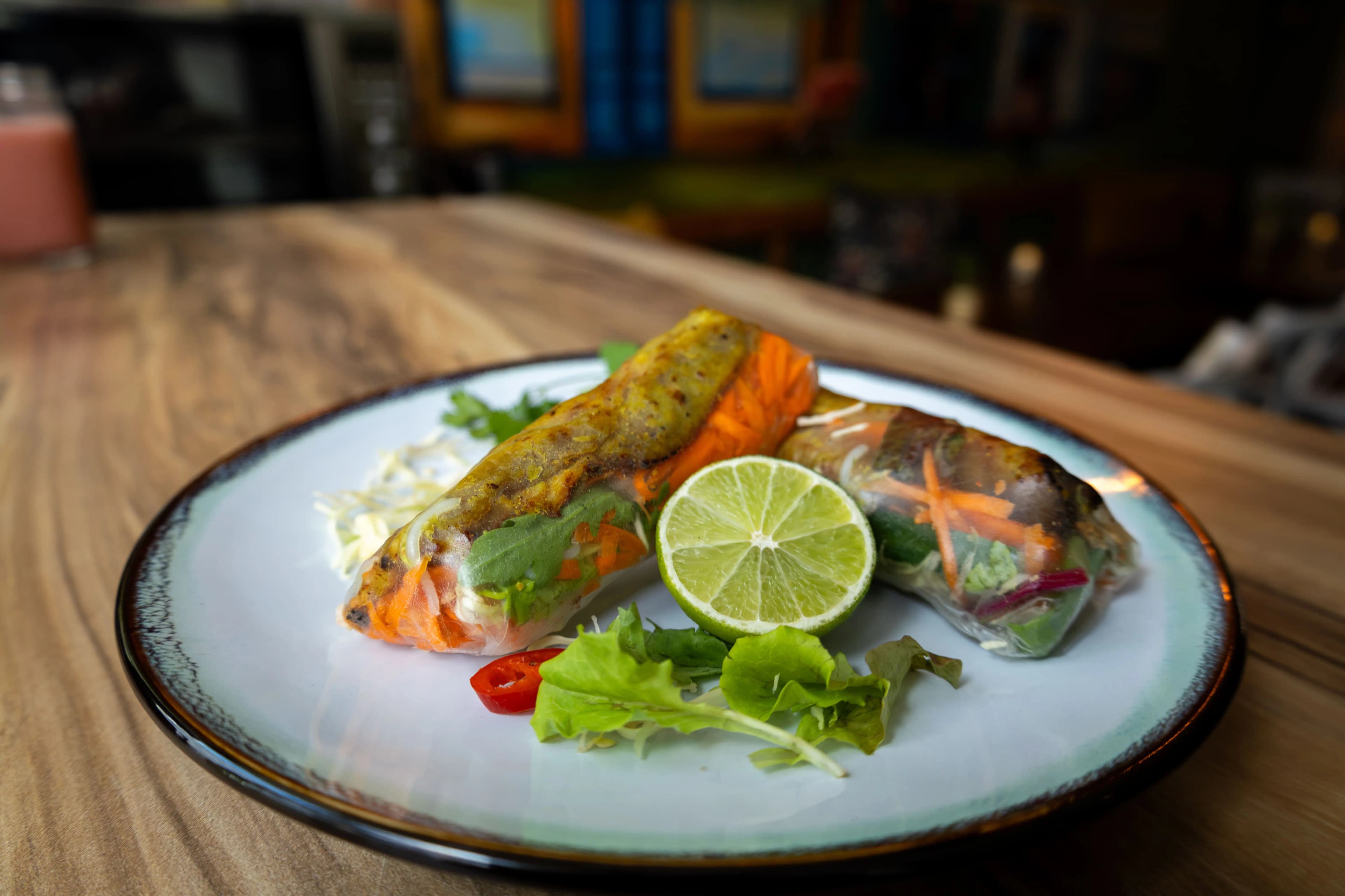 spring roll offers a meaty bite